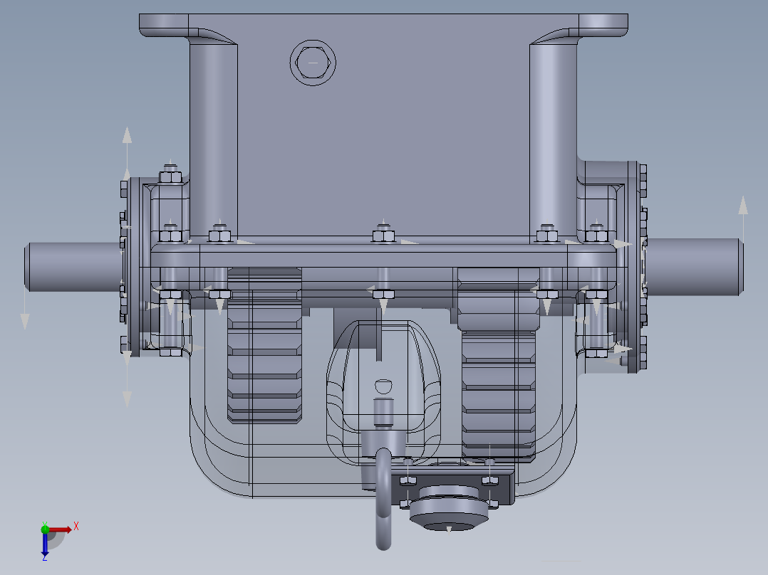 透明的减速机俯视图
