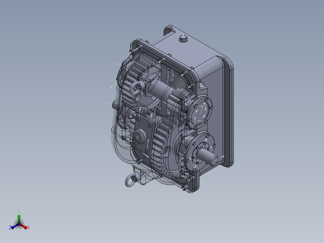 透明的减速机正等轴测图