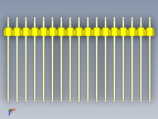 彩色公头100mil（2.54mm）系列-DS1021_yellow_3x17p_100mil_Type19_rev1.0俯视缩略图