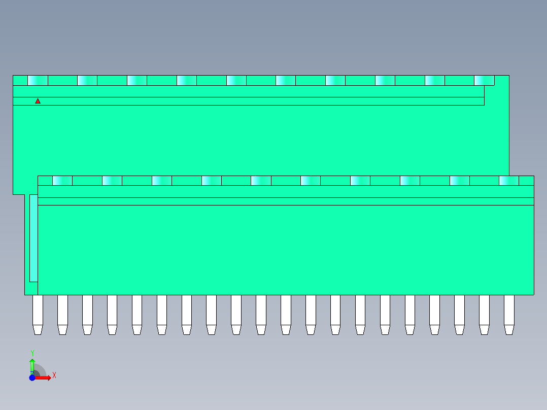 DEGSON 2EDG 系列 5.0mm 可插拔接线端子组-2EDGVT-5.0-20P-14-00AH前视图