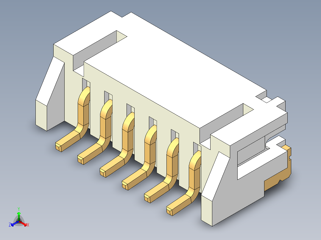 JST-S6B-PH-SM4-TB正等轴测图