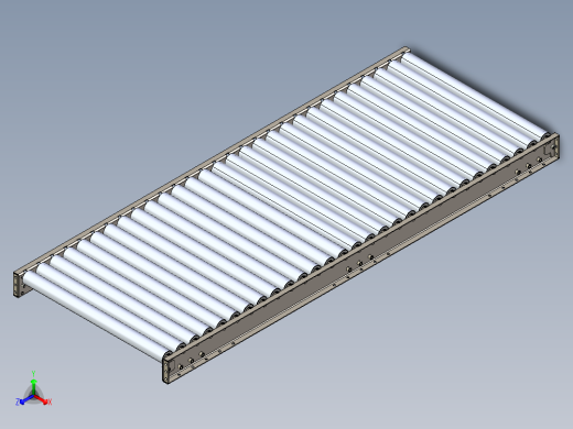 重力滚筒输送机模块gravity-roller-conveyor-module-igs stp正等轴测缩略图