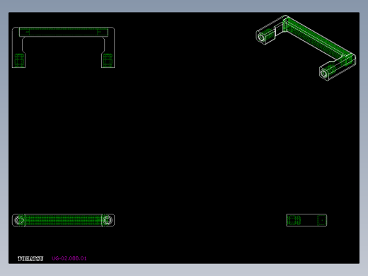 取手(鋁合金)(C)UG-2D多系列多零件图纸模型