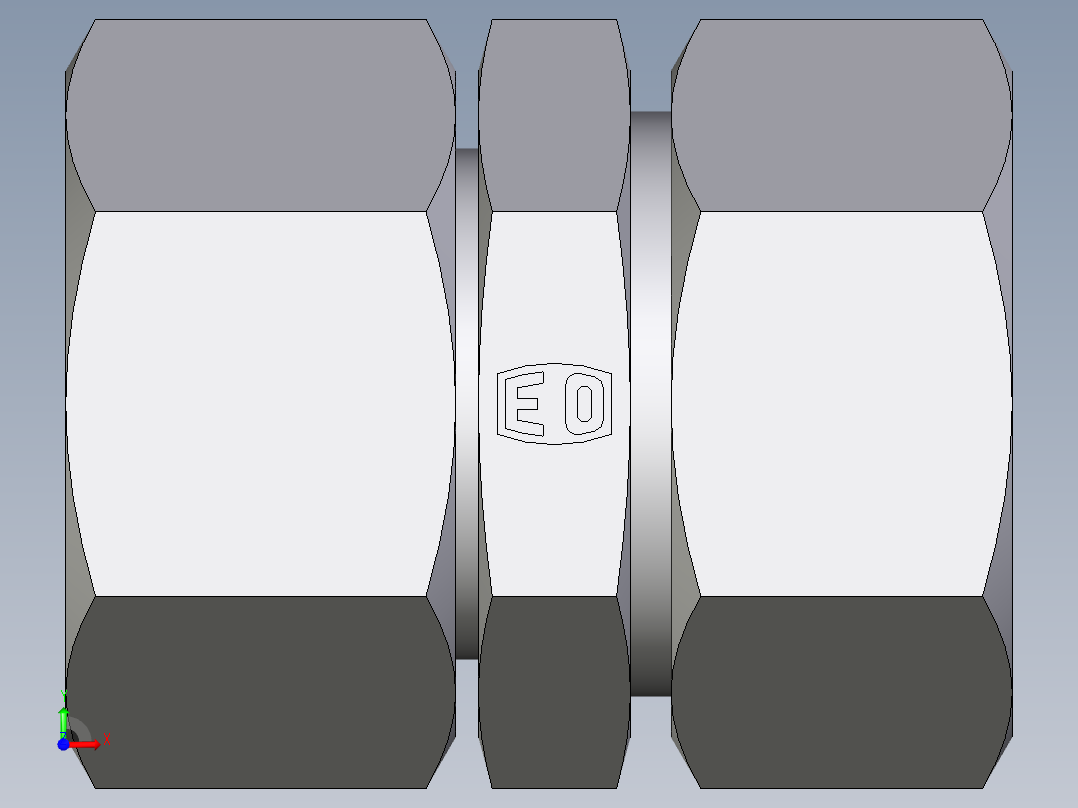 卡套式工业通用硬管接头EO_Distance_piece_adapter_DA28LCF前视图
