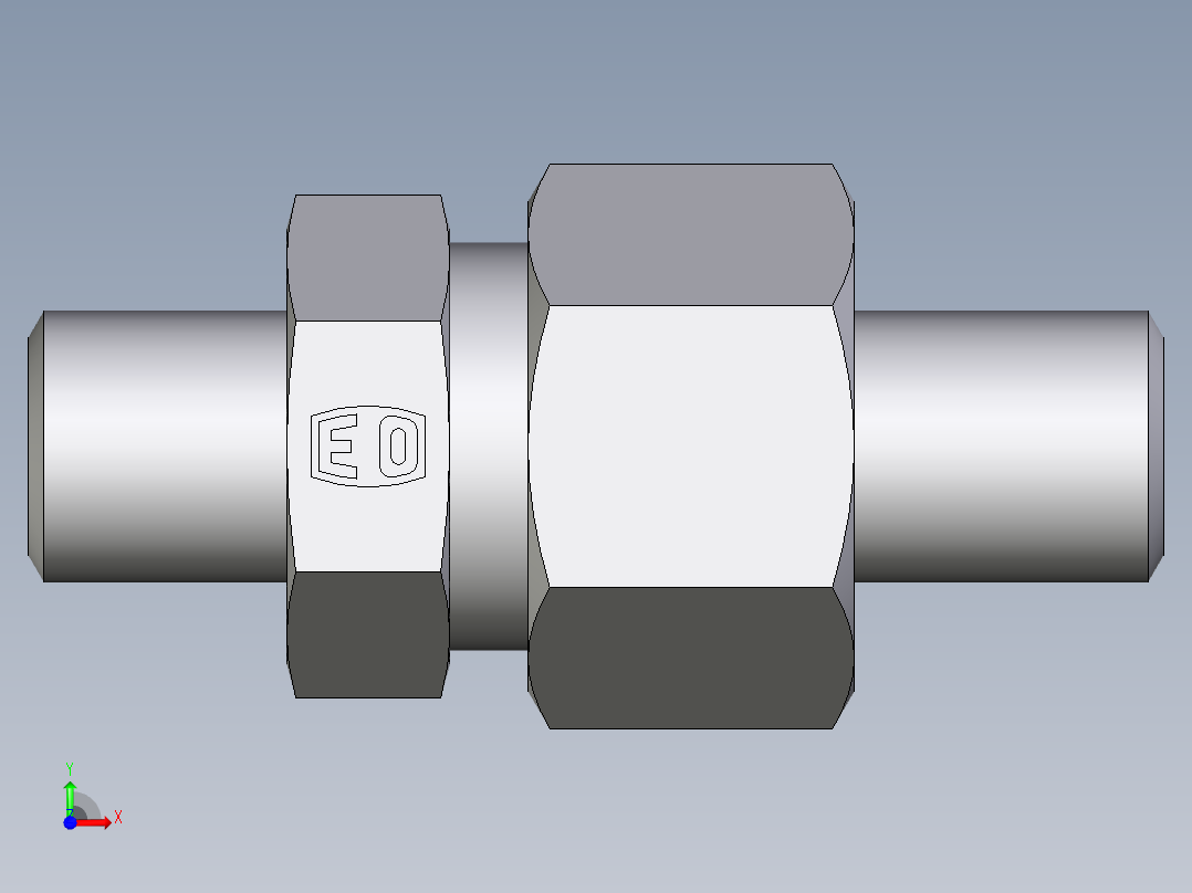 卡套式工业通用硬管接头EO_Weld_fitting_for_tubes_ASK620X3S前视图