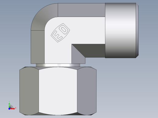 卡套式工业通用硬管接头EO_Swivel_nut_elbow_EW12SOMD71前视缩略图