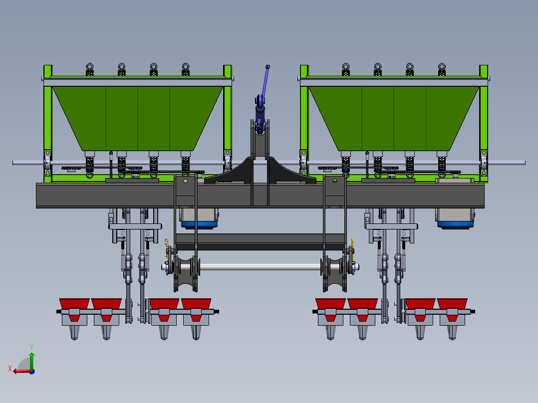 大蒜播种机后视图