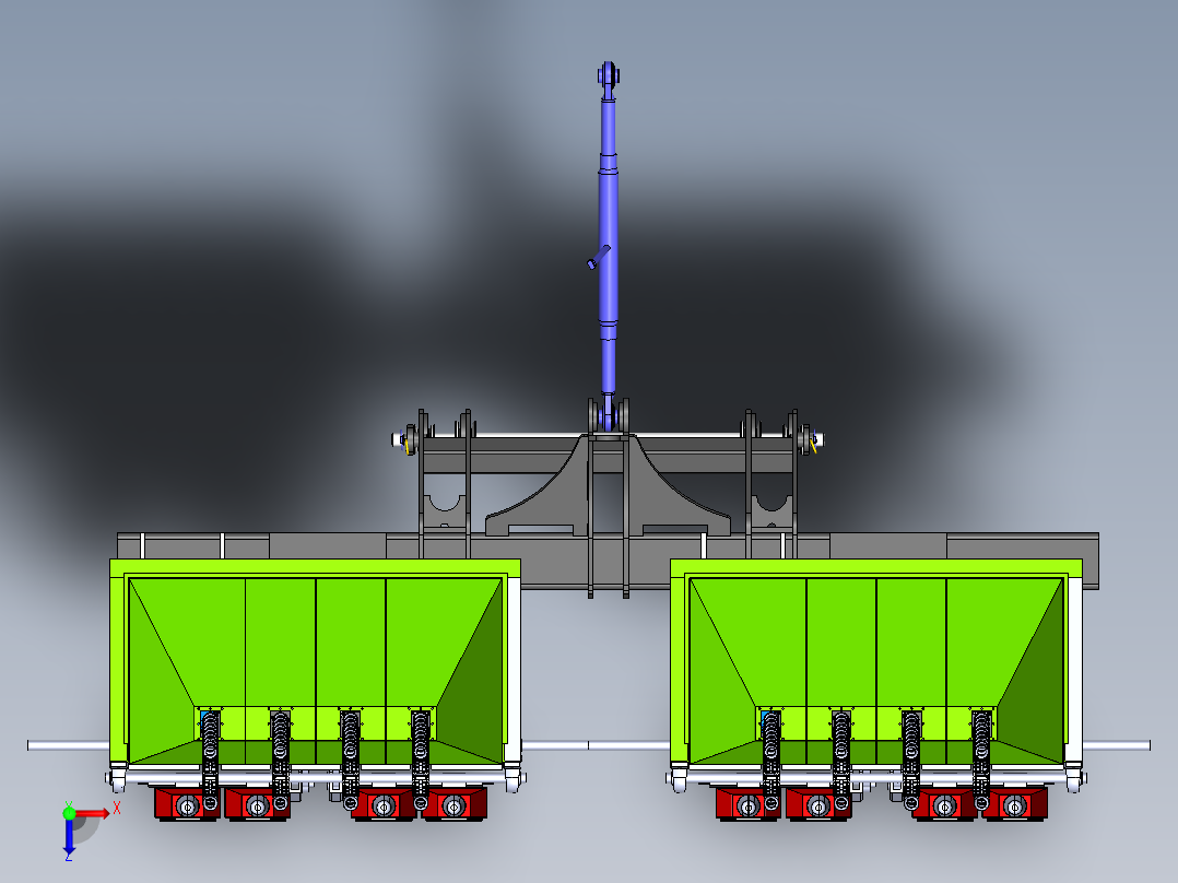 大蒜播种机俯视图