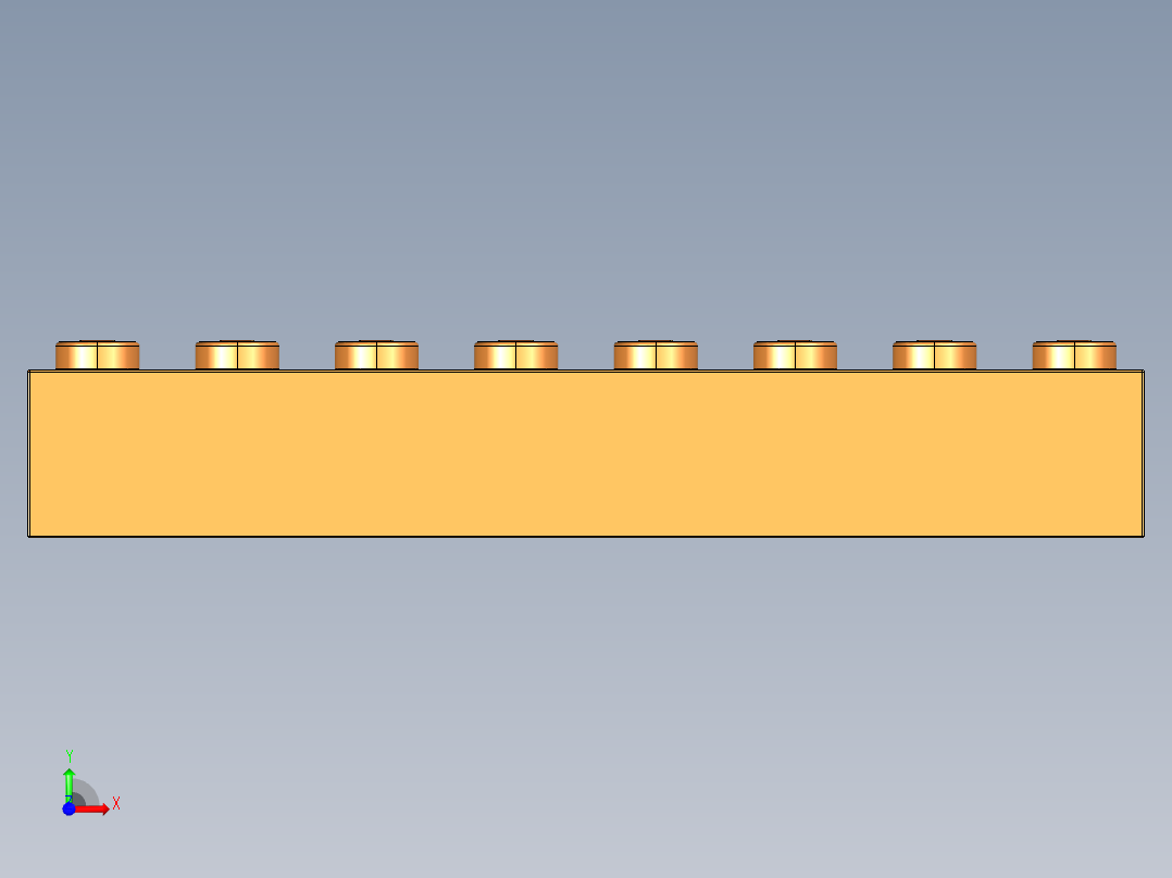 乐高套装 4421基本积木-4118826 - 3007 Bright Orange Brick 2 x 8.STEP前视图