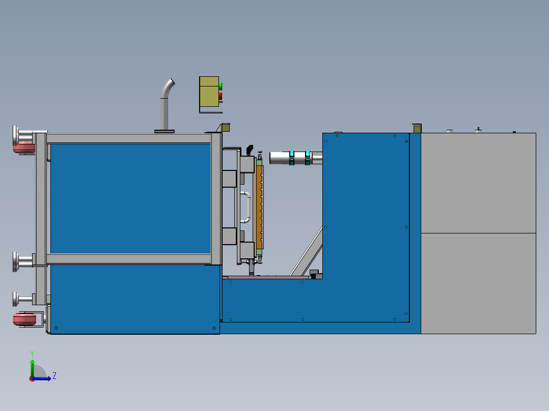 喷码机模具台架（sw18可编辑+工程图+bom）左视图