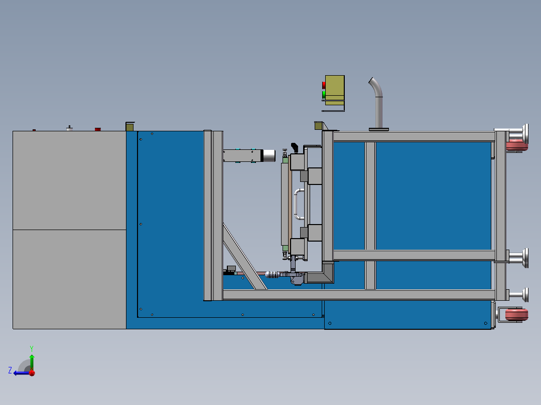 喷码机模具台架（sw18可编辑+工程图+bom）右视图