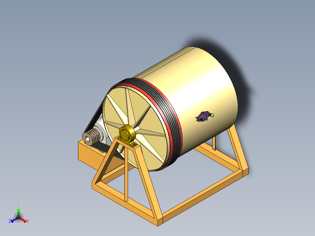 A3003464-湿球磨机正等轴测图