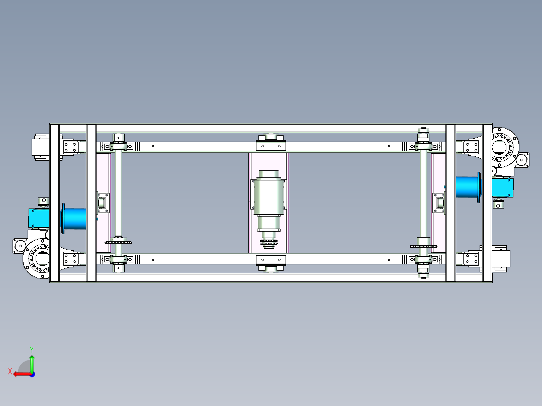 重负载托架输送智能小车设计后视图