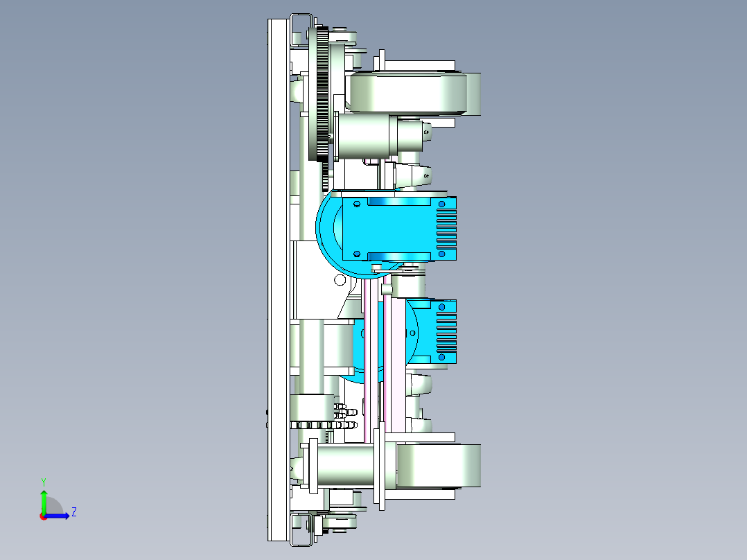 重负载托架输送智能小车设计左视图