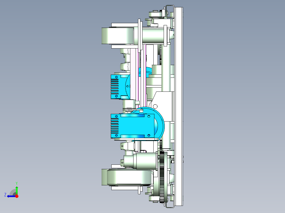 重负载托架输送智能小车设计右视图