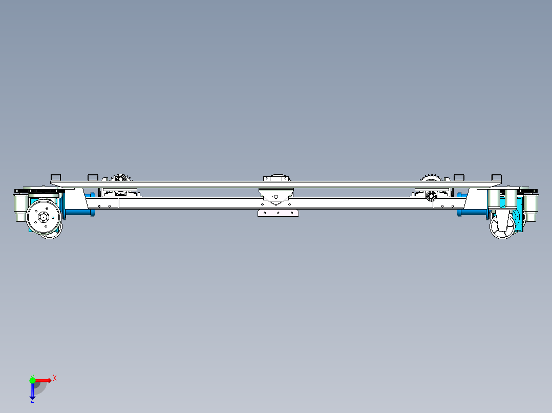 重负载托架输送智能小车设计俯视图