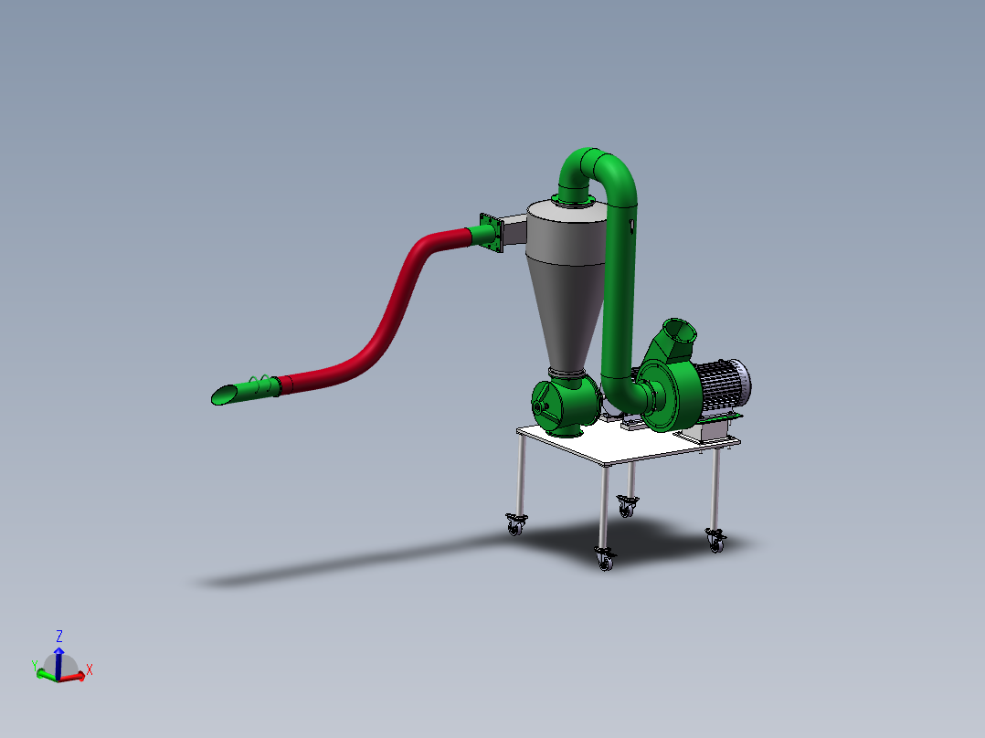 吸粮机的设计【气力输送机的设计】【6张cad图纸+说明书】【三维sw】