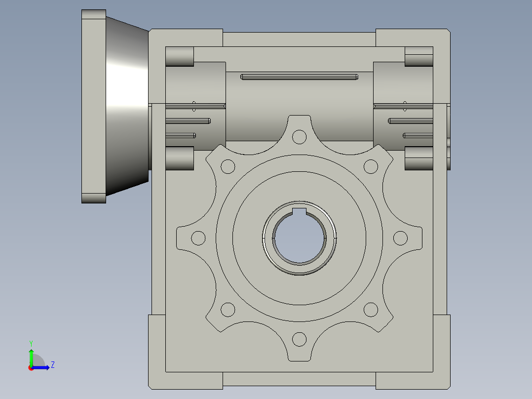 RV75蜗杆减速机+方法兰NMRV075-110左视图