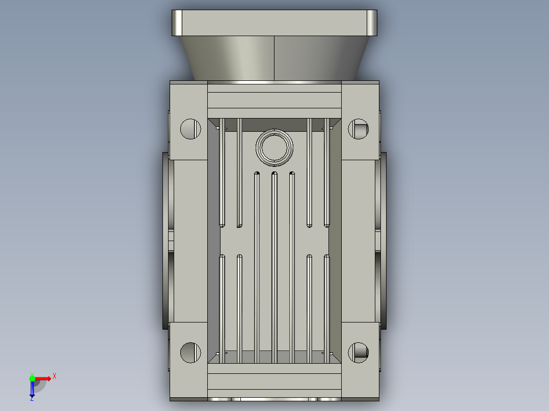 RV75蜗杆减速机+方法兰NMRV075-110俯视图