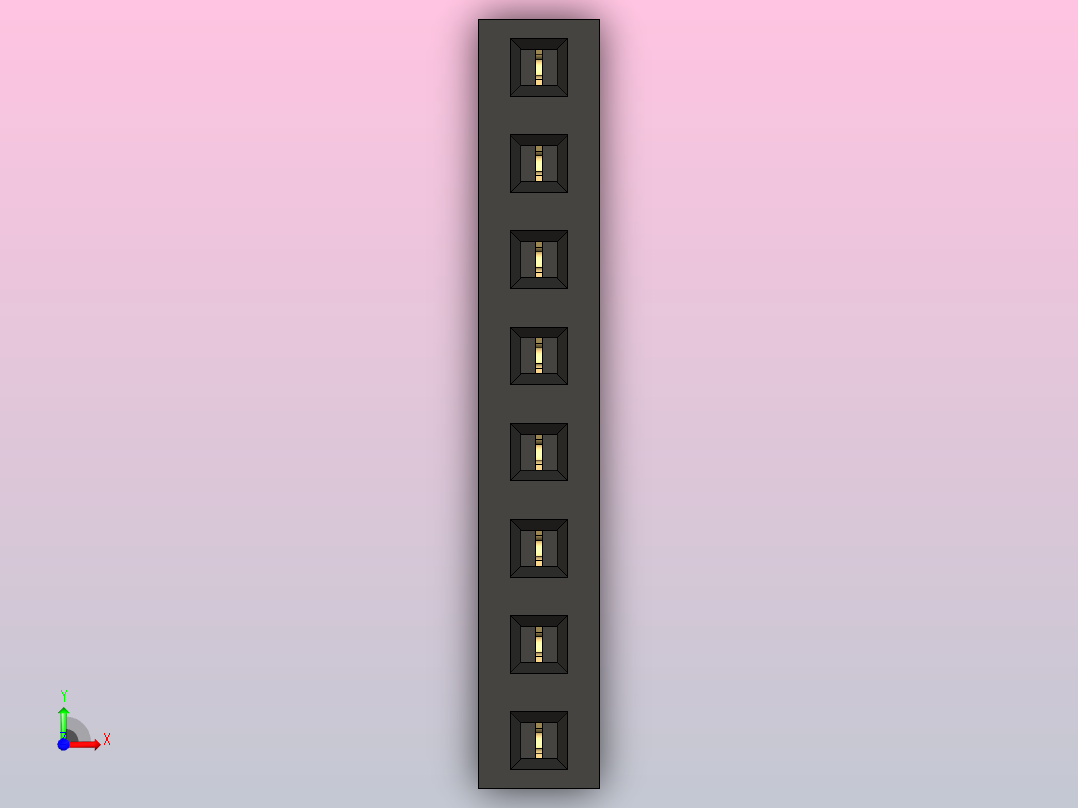 母针头Female_Header_1x8_P2.0_H4.3_straight.step前视图