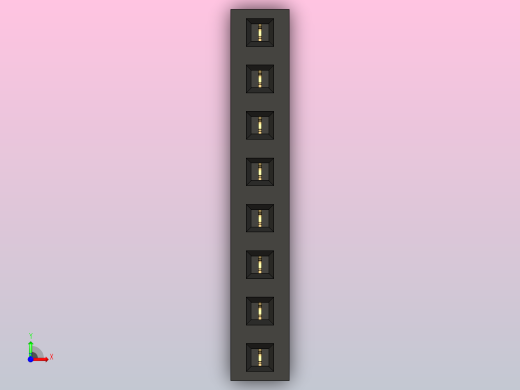 母针头Female_Header_1x8_P2.0_H4.3_straight.step前视缩略图