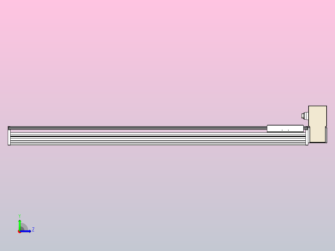 皮带直线轴半封闭可选导轨TPA-HNB-220D-176-L1500-LU-C-P1K-N3左视图