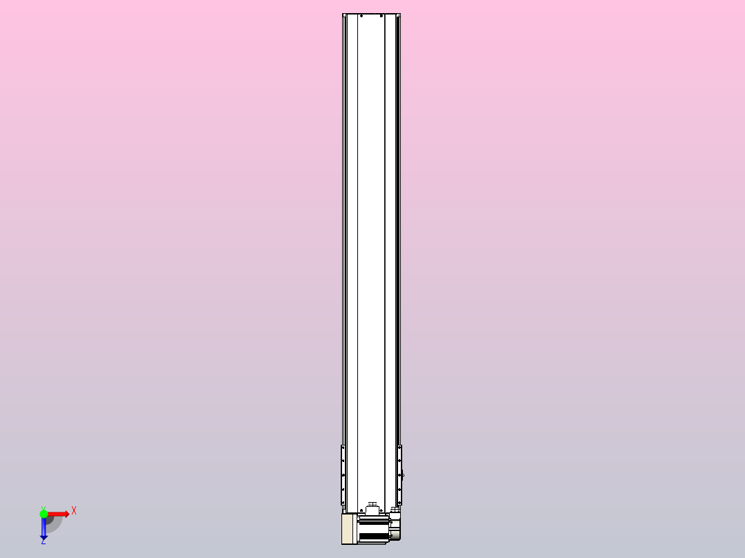 皮带直线轴半封闭可选导轨TPA-HNB-220D-176-L1500-LU-C-P1K-N3俯视图