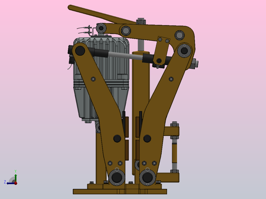 YP11系列电力液压盘式制动器YP11-220-315×20-ⅡB-CL.RL.WL.HL.H右视图