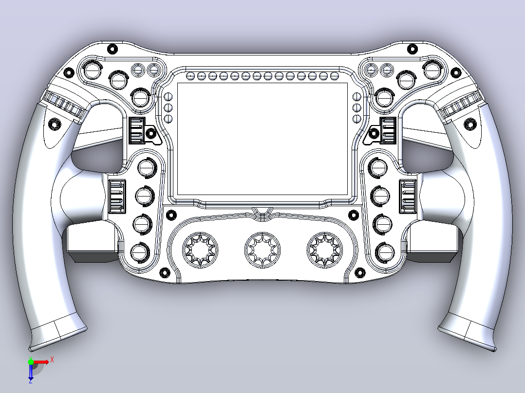 梅赛德斯f1方向盘的3D模型俯视图