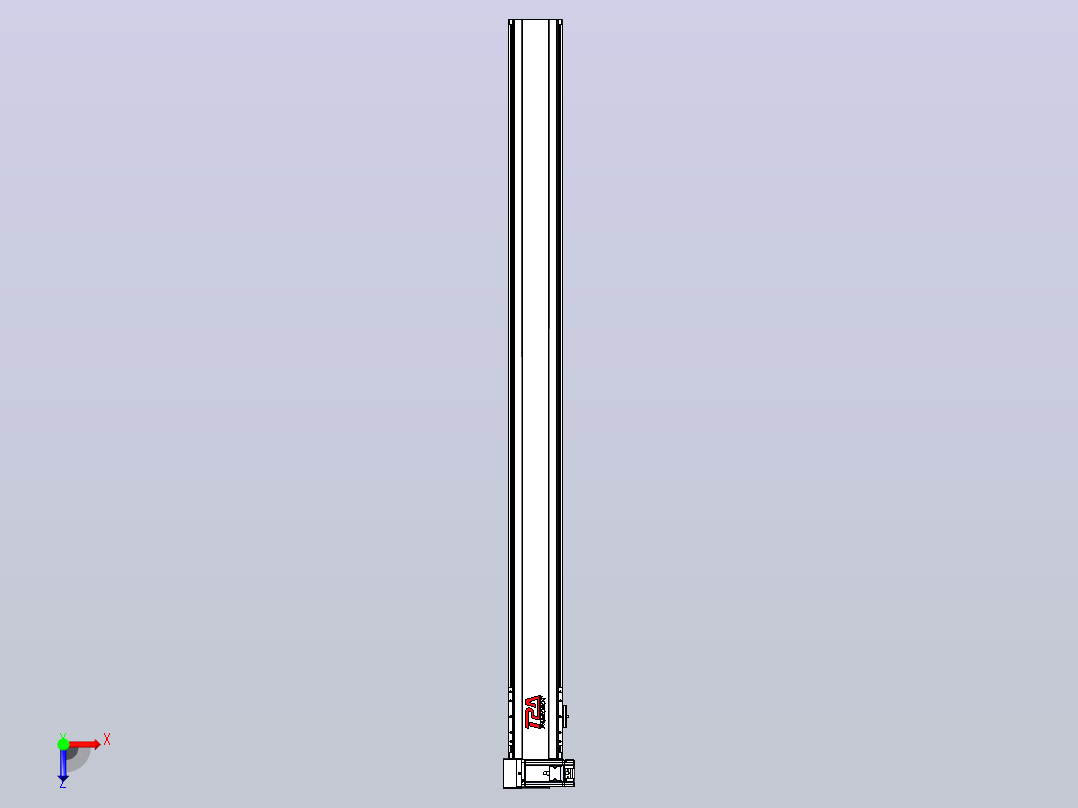 皮带直线轴半封闭可选导轨TPA-HNB-120D-110-L1400-LU-Y-P40-N3俯视图