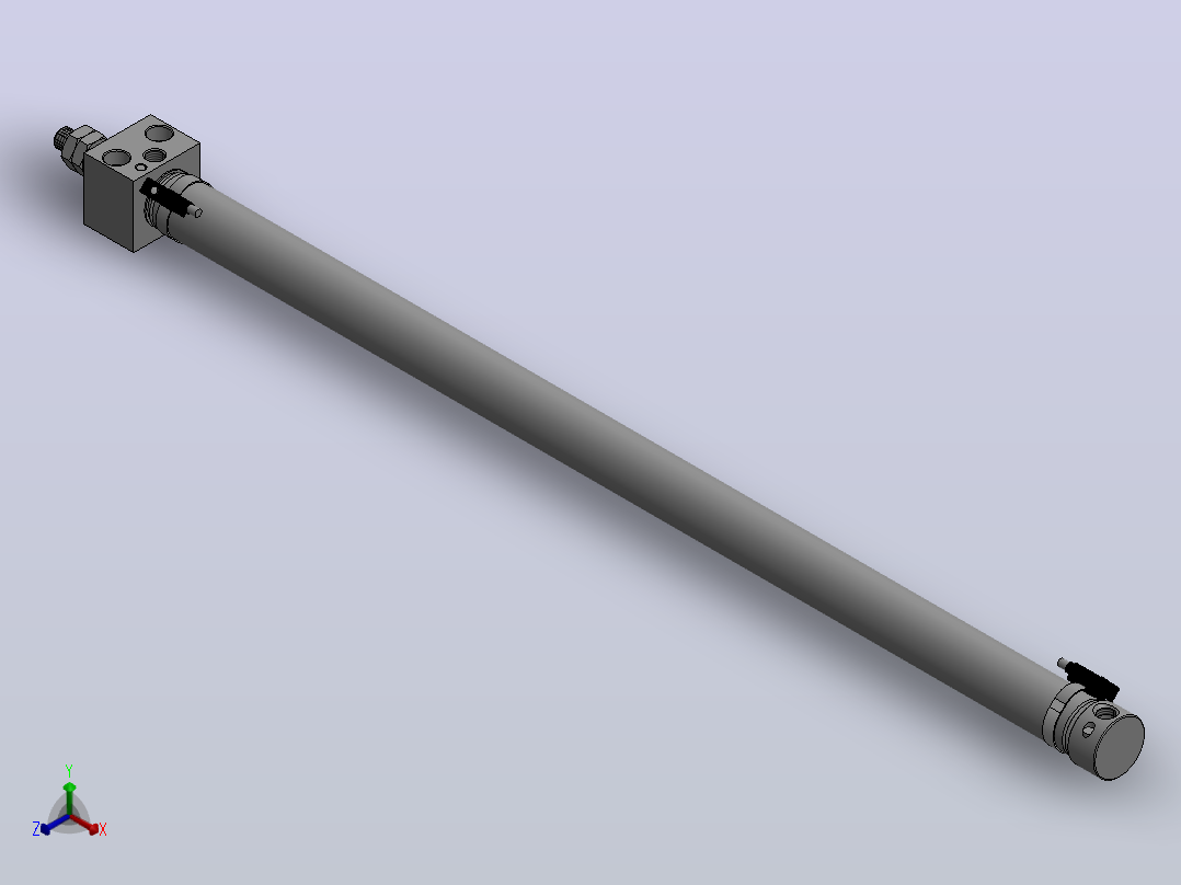气缸MARU25x500S(0)+(CS1-M-2)正等轴测图