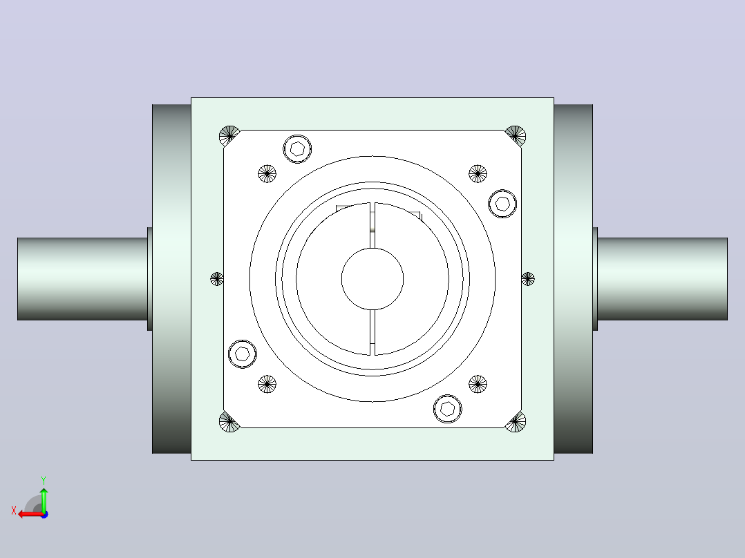 PW140双轴 PGH115-L2 24-95-115-M8 转向器PW140 双轴输出 带115斜齿减速机后视图