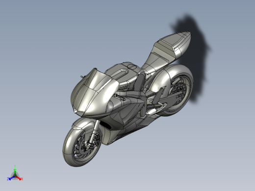 Yamaha YZF-M1摩托车造型3D图纸 STEP格式正等轴测缩略图