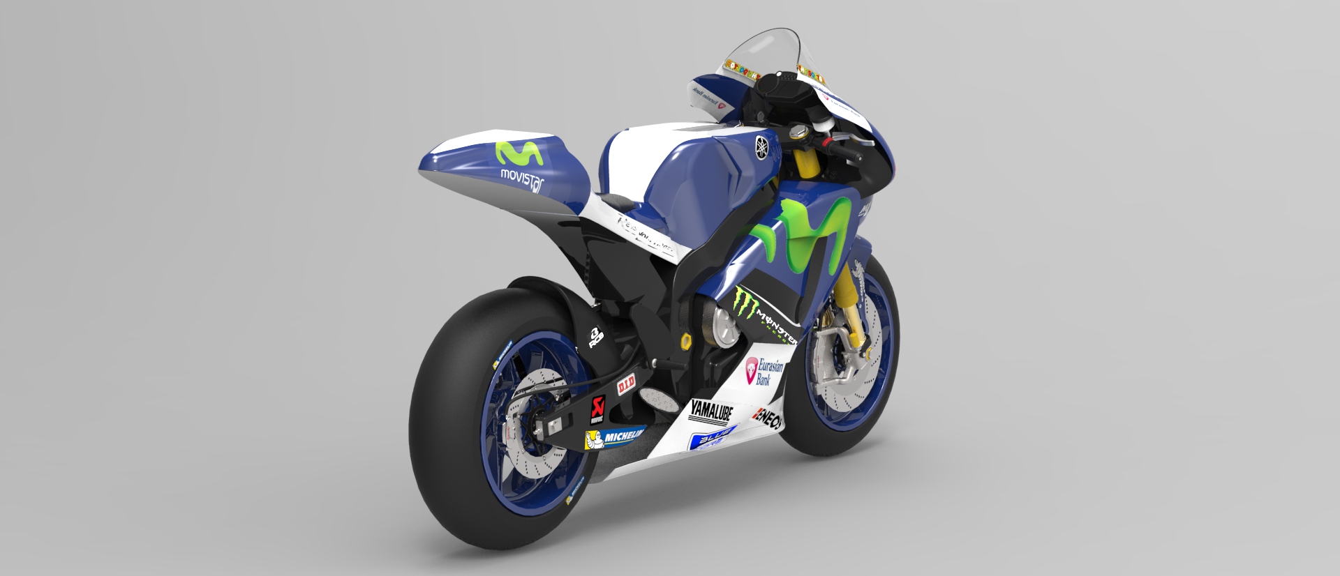 Yamaha YZF-M1摩托车造型3D图纸 STEP格式