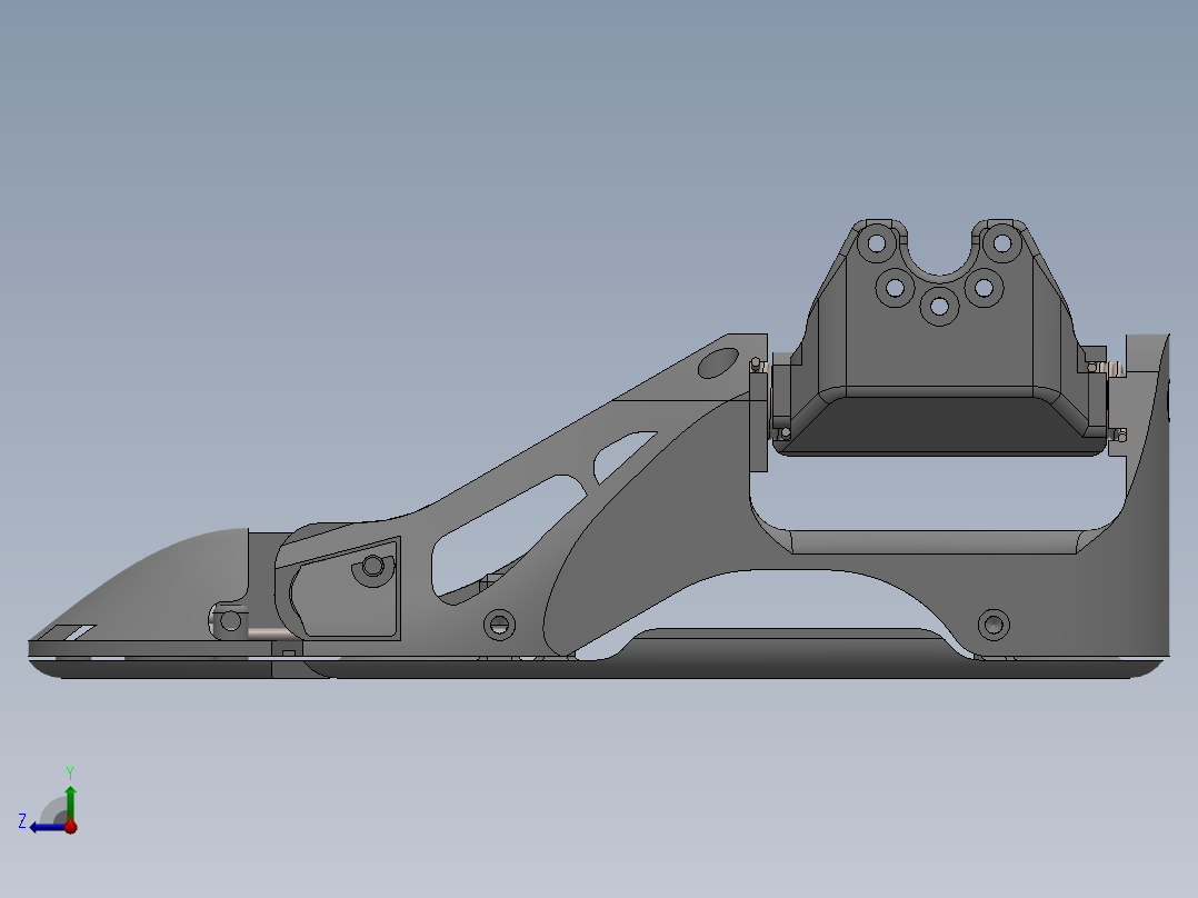 半被动仿生人形脚三维建模图纸 solidworks设计 附STEP STL格式右视图