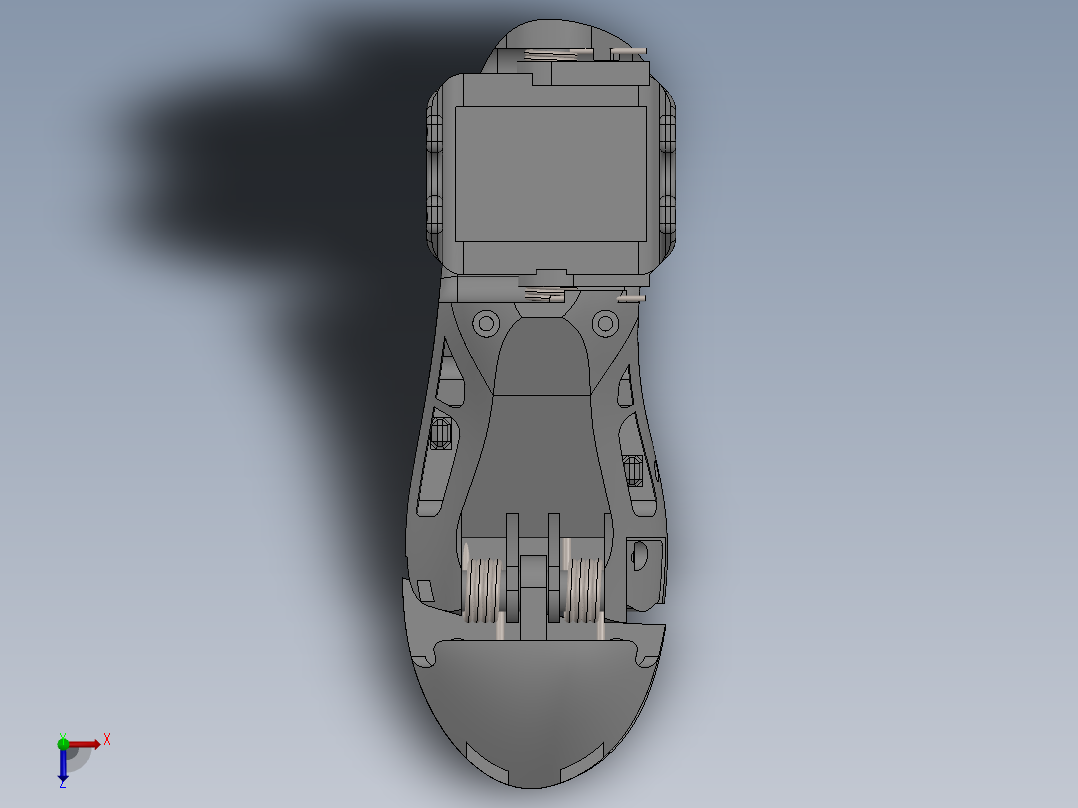 半被动仿生人形脚三维建模图纸 solidworks设计 附STEP STL格式俯视图