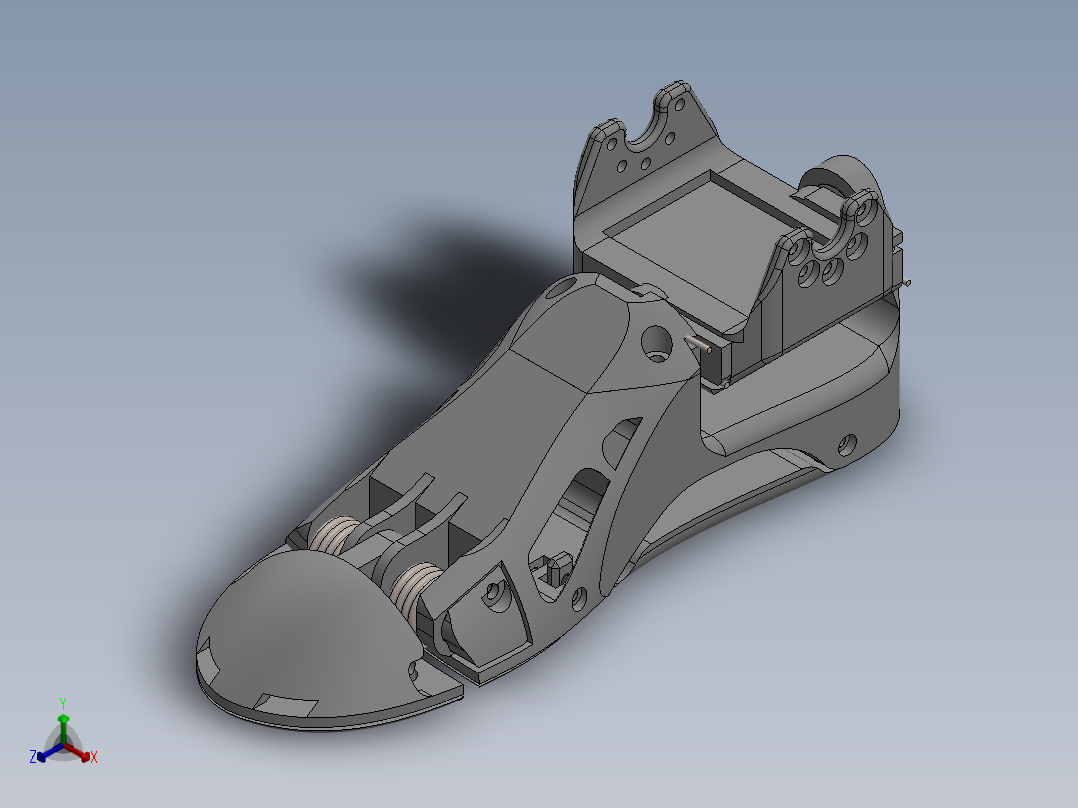 半被动仿生人形脚三维建模图纸 solidworks设计 附STEP STL格式正等轴测图