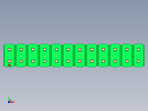 彩色公头100mil（2.54mm）系列-DS1021_green_2x12p_100mil_Type5_rev1.0前视缩略图