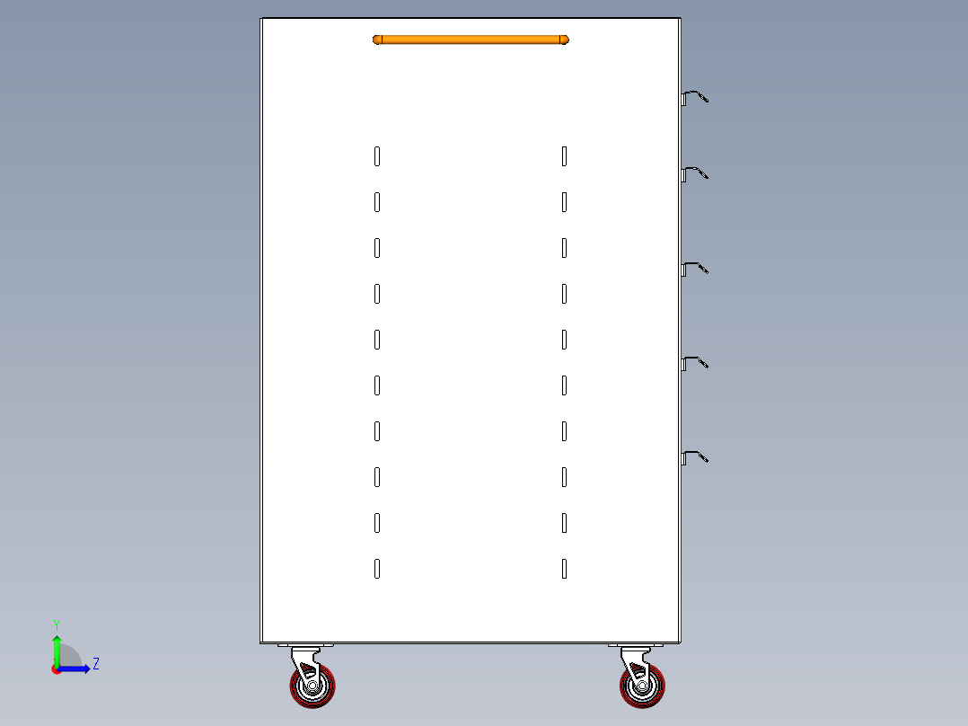 可移动的工具柜左视图