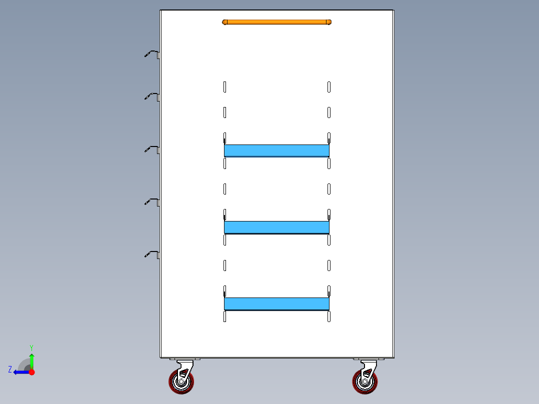 可移动的工具柜右视图