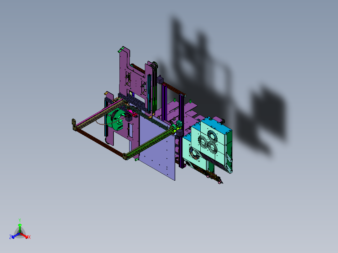 电子控制系统整套开放3D打印机正等轴测图