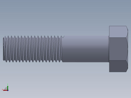 UNC 六角螺栓-Hex Bolt 1.000-8 x 4.SLDPRT后视缩略图