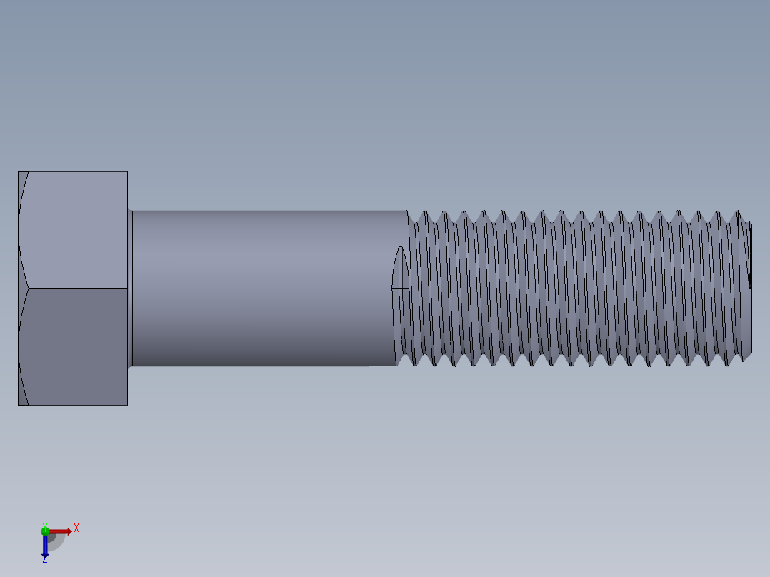 UNC 六角螺栓-Hex Bolt 1.000-8 x 4.SLDPRT俯视图