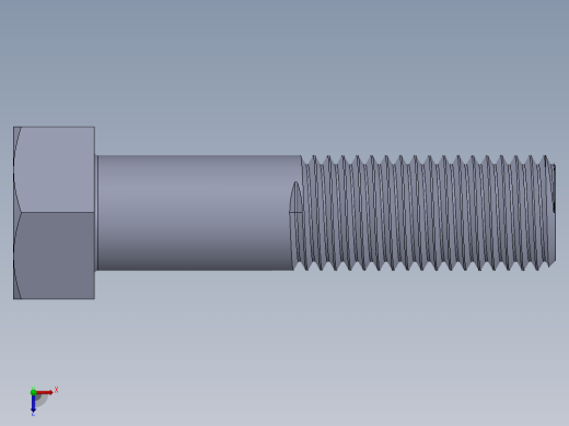 UNC 六角螺栓-Hex Bolt 1.000-8 x 4.SLDPRT俯视缩略图