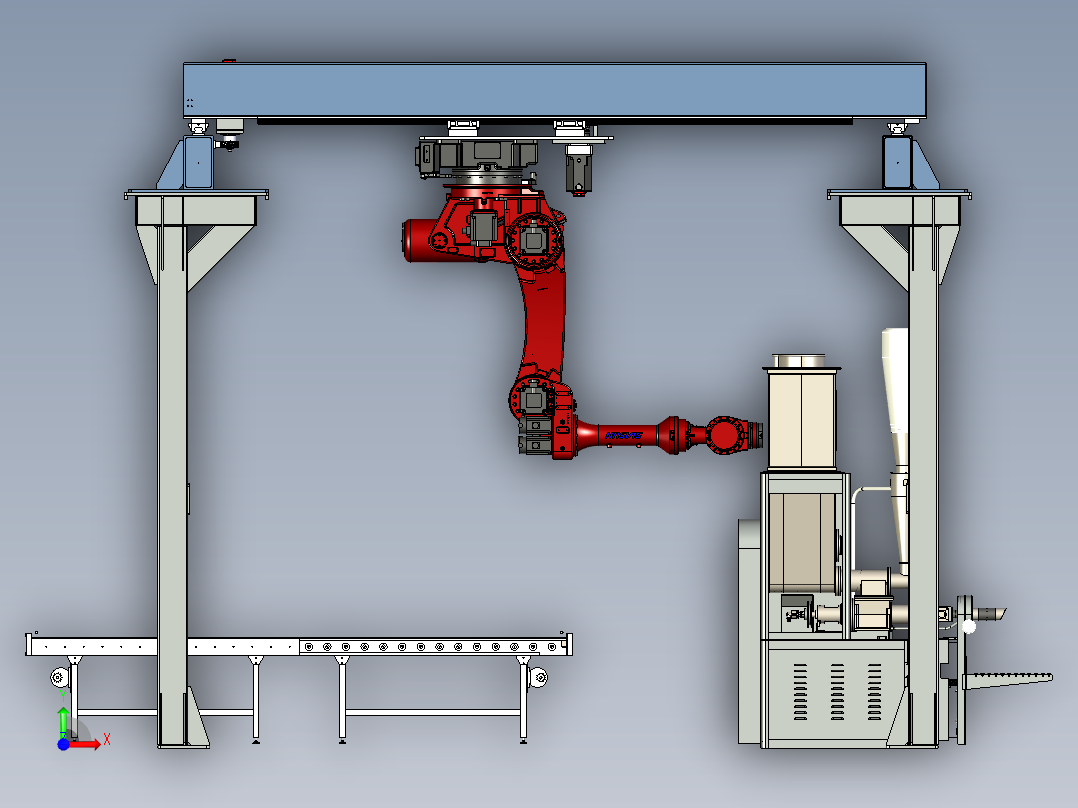 龙门天轨第七轴搬运线前视图