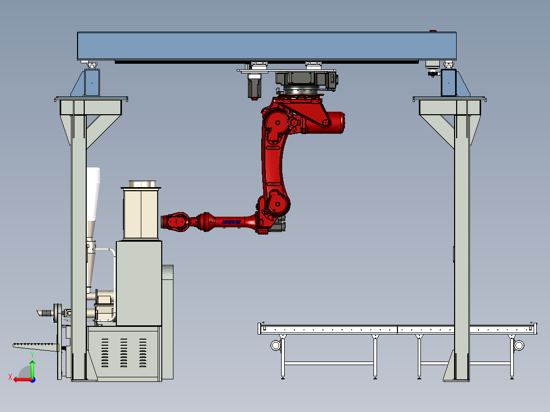龙门天轨第七轴搬运线后视图