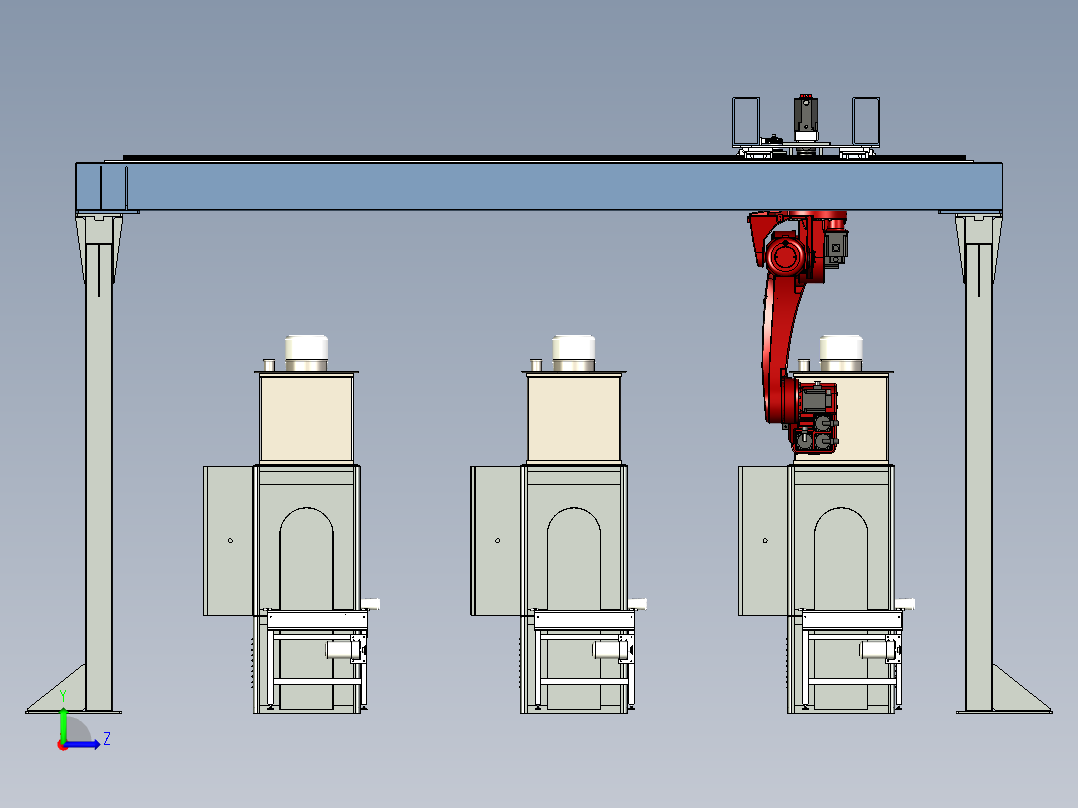 龙门天轨第七轴搬运线左视图