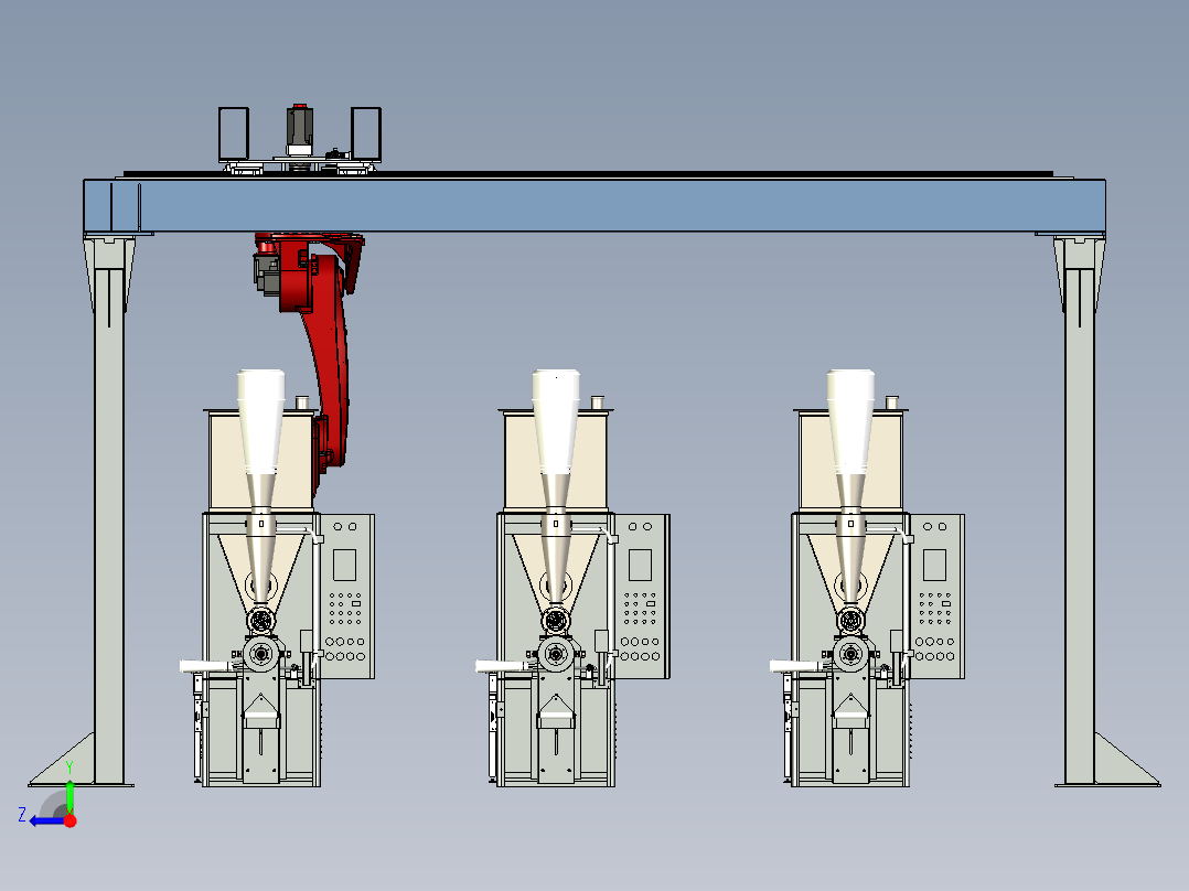 龙门天轨第七轴搬运线右视图