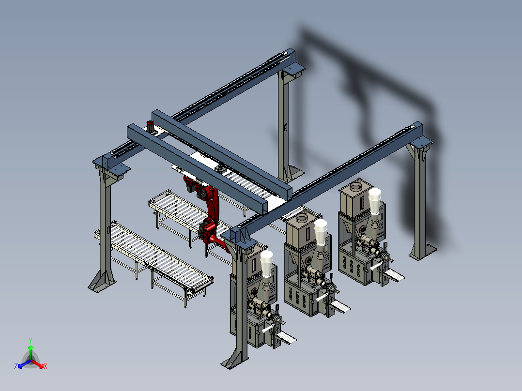 龙门天轨第七轴搬运线正等轴测图