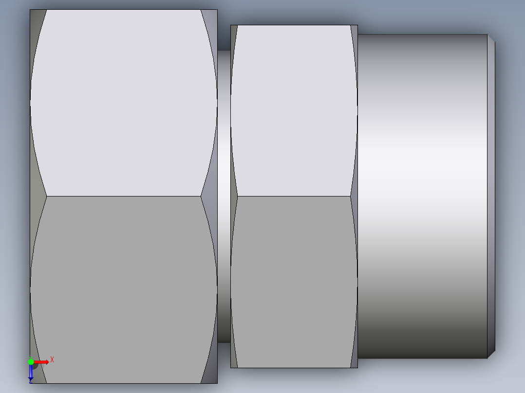 卡套式工业通用硬管接头EO_Distance_piece_adapter_DA38SOMDCF俯视图